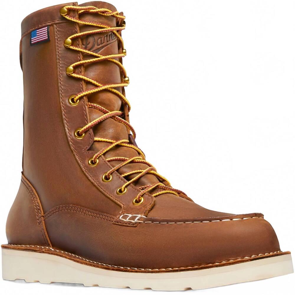 NEW DANNER men's bull run moc toe work boots in tobacco